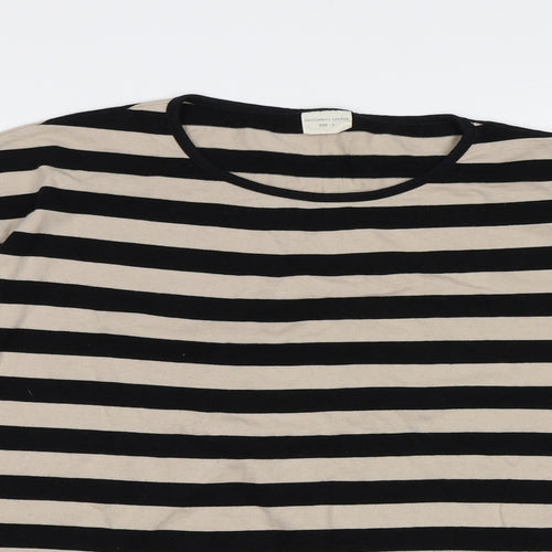 turtledove Womens Brown Striped  Basic T-Shirt Size M