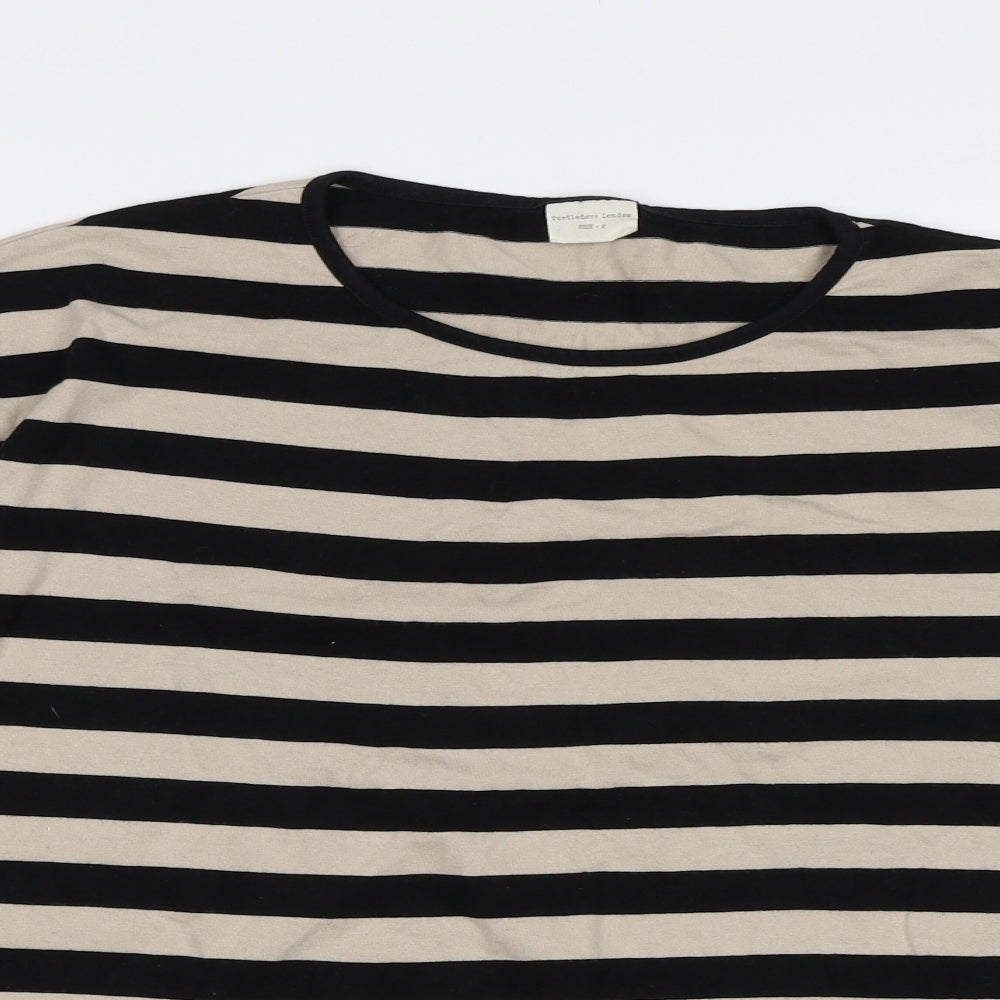turtledove Womens Brown Striped  Basic T-Shirt Size M