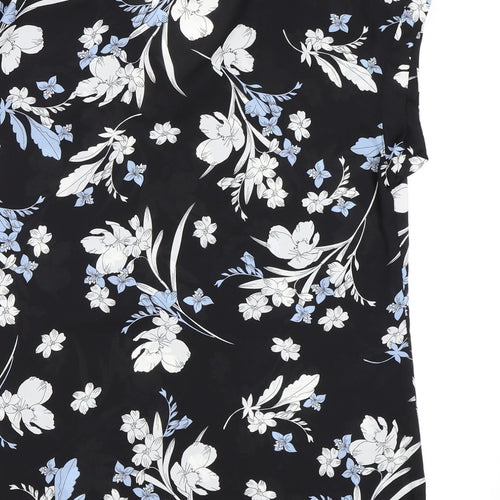 Worthington Womens Black Floral Chiffon Basic Blouse Size S