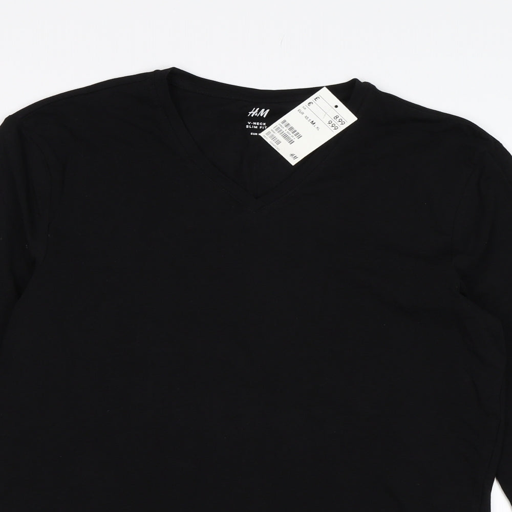 H&M Mens Black    T-Shirt Size M