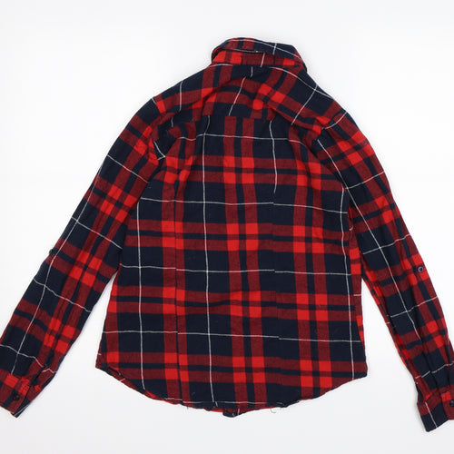 Atmosphere Womens Red Check  Basic Button-Up Size 6