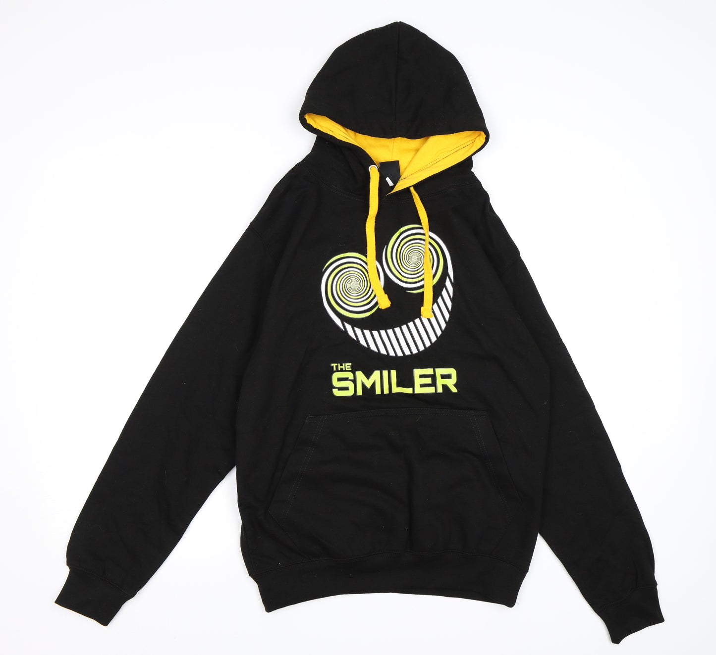 the smiler Mens Black  Jersey Pullover Hoodie Size S  - Alton Towers