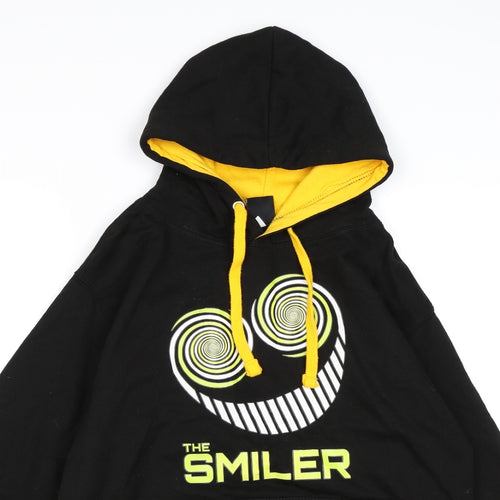 the smiler Mens Black  Jersey Pullover Hoodie Size S  - Alton Towers