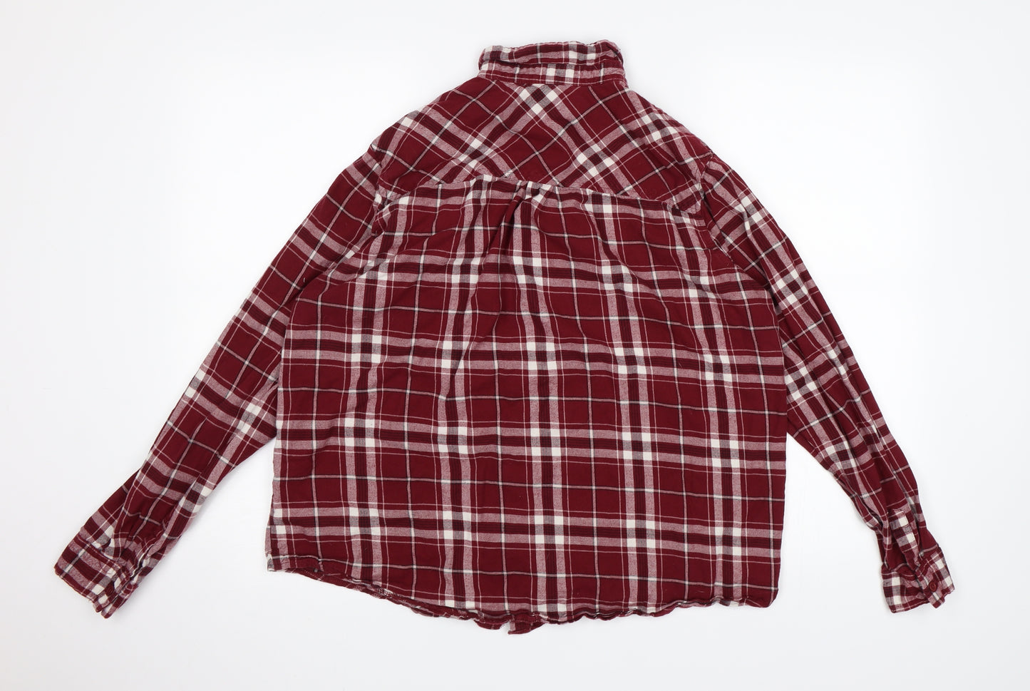 New Look Womens Red Check  Basic Button-Up Size 12