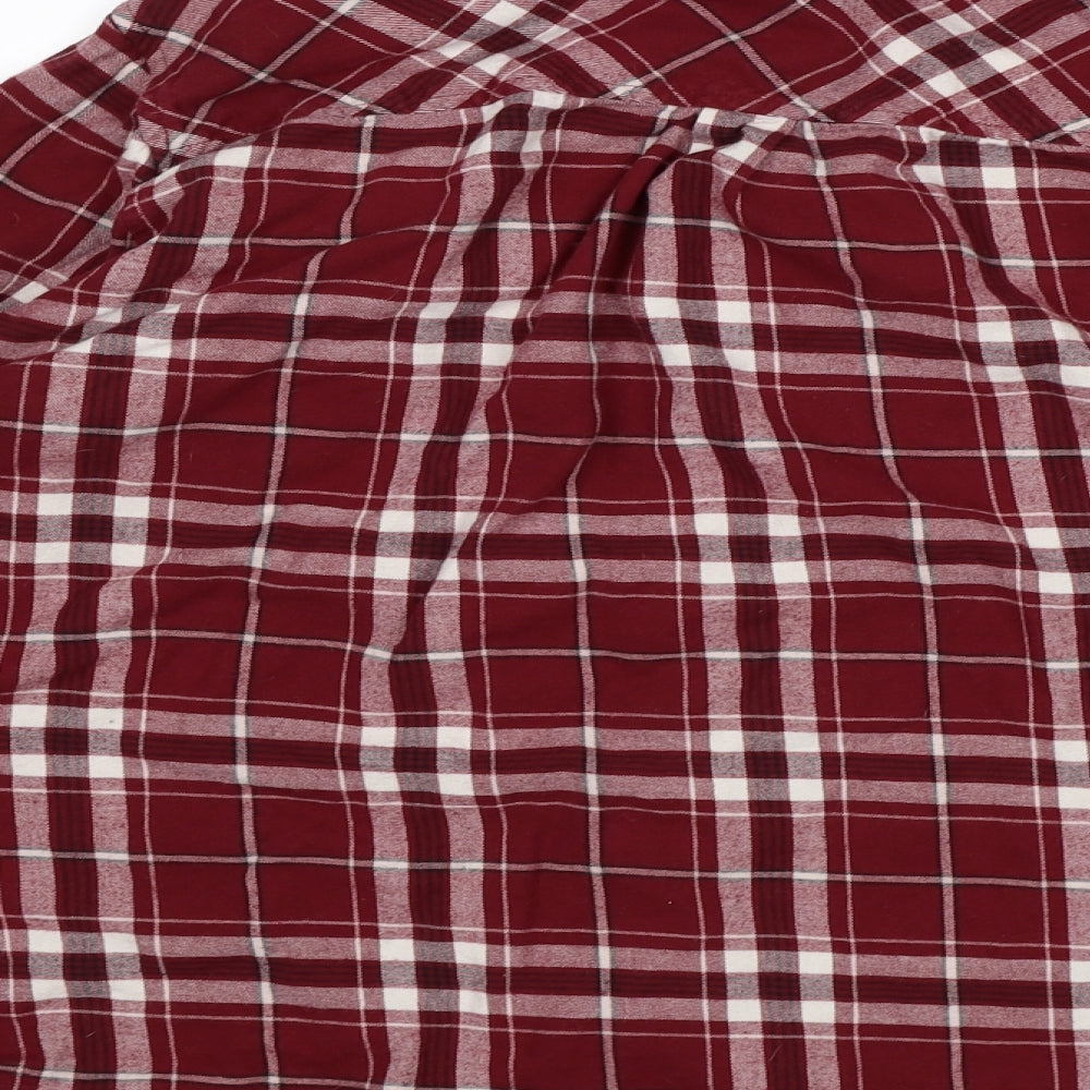 New Look Womens Red Check  Basic Button-Up Size 12