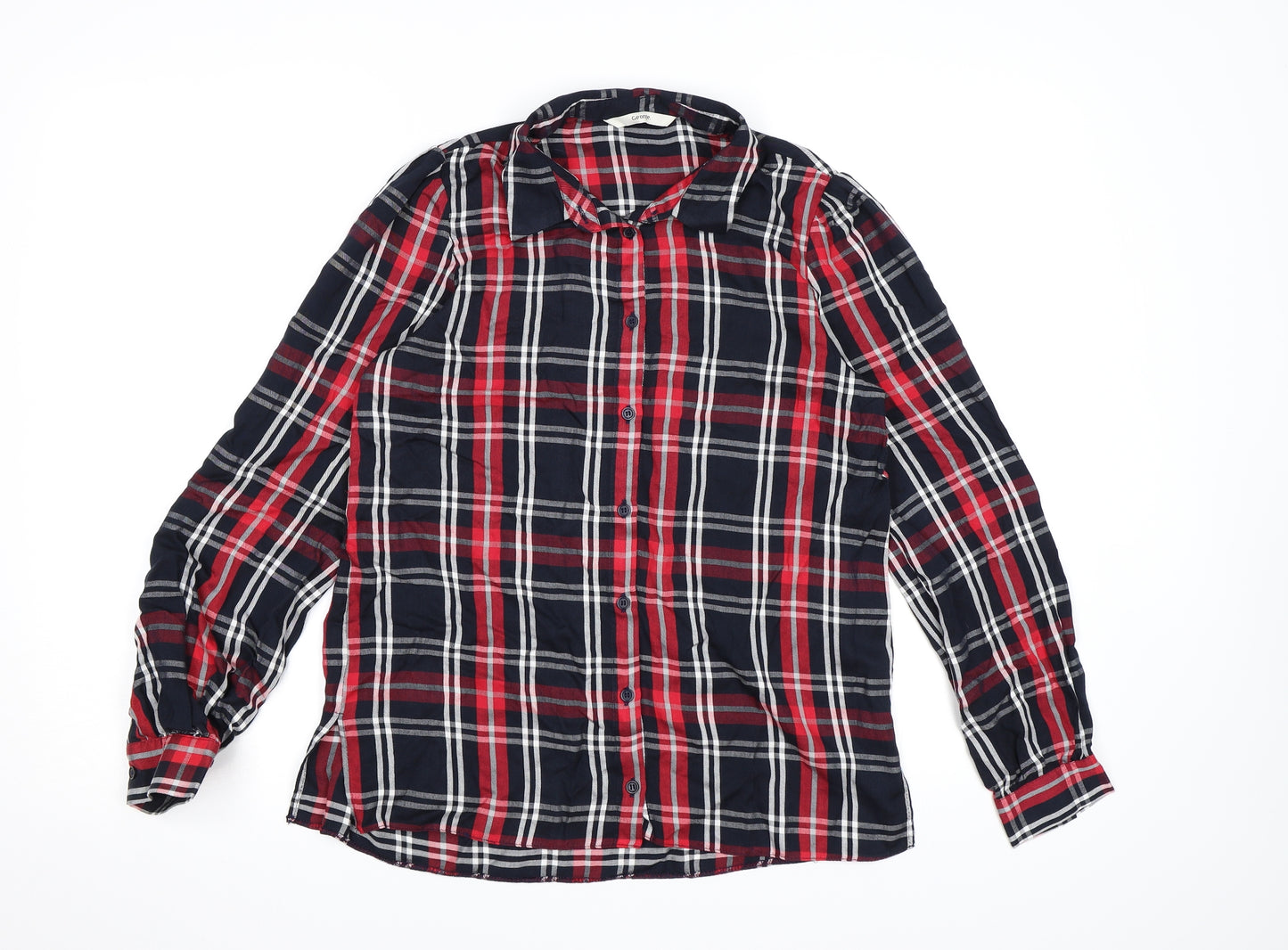 George Womens Black Check  Basic Button-Up Size 8