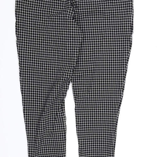 George Womens Black Check Rayon Trousers  Size 12 L28 in