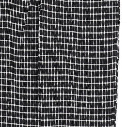 George Womens Black Check Rayon Trousers  Size 12 L28 in