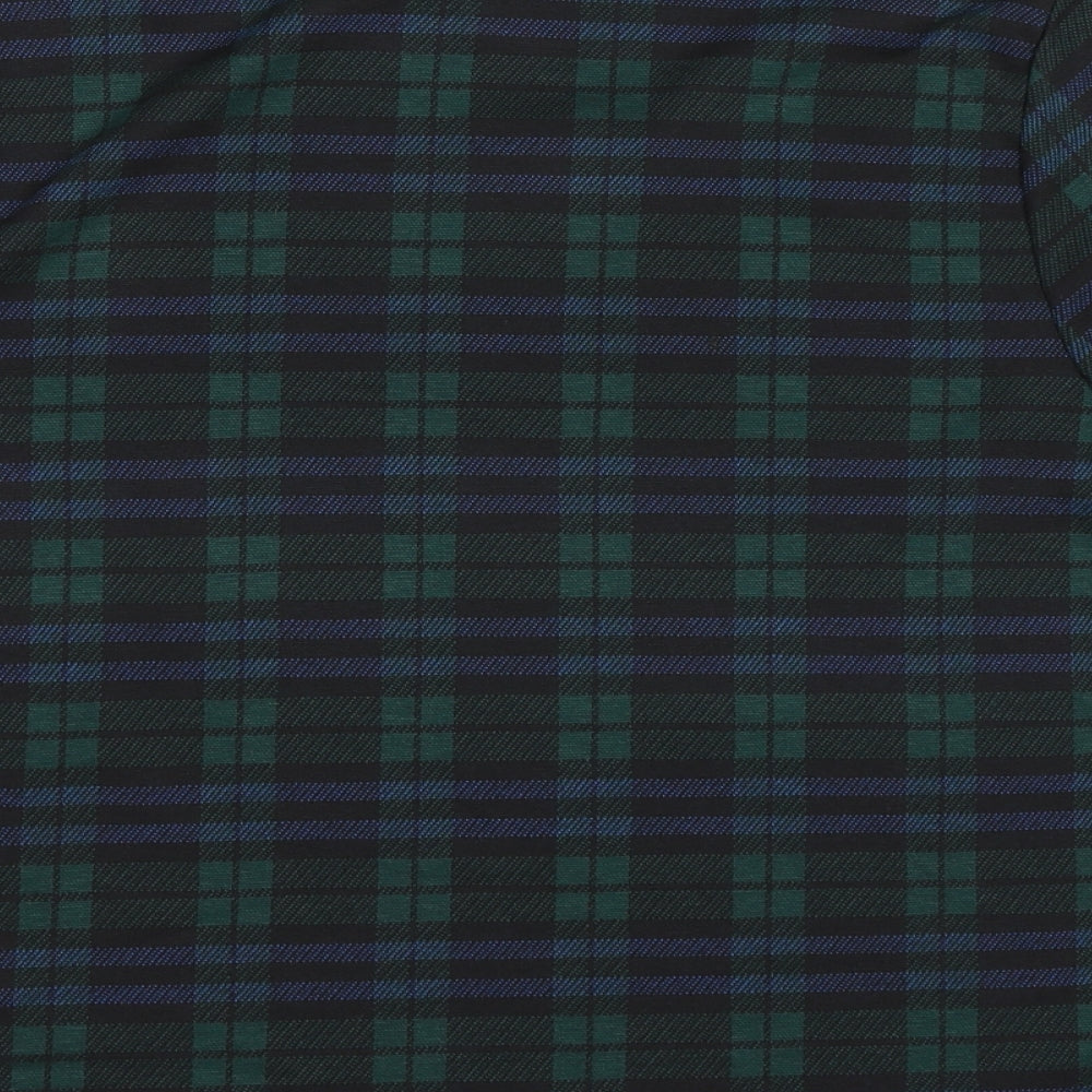 New Look Womens Green Check  Basic T-Shirt Size 16