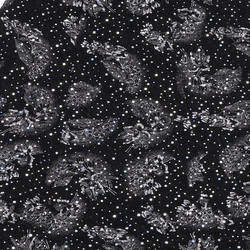 Sukhmani Womens Black Floral  A-Line Skirt