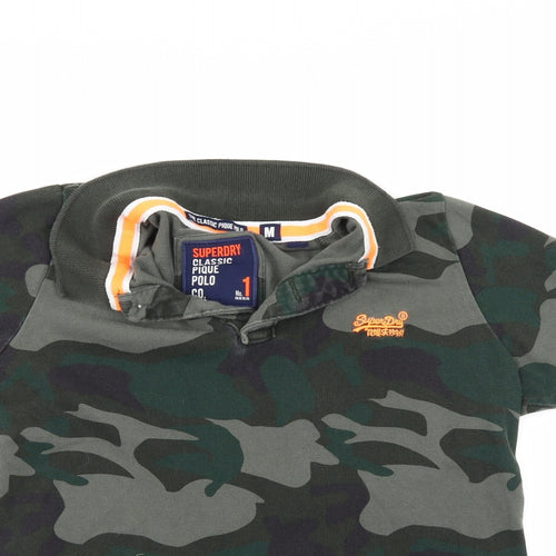 Superdry Mens Multicoloured Camouflage   Polo Size M