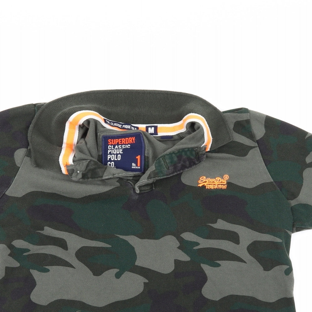 Superdry Mens Multicoloured Camouflage   Polo Size M