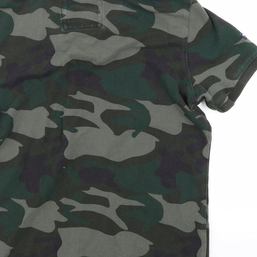 Superdry Mens Multicoloured Camouflage   Polo Size M