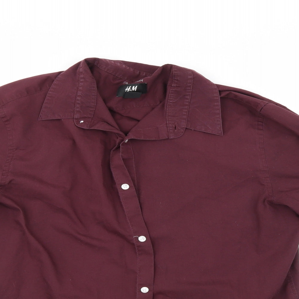 H&M Mens Red    Button-Up Size M