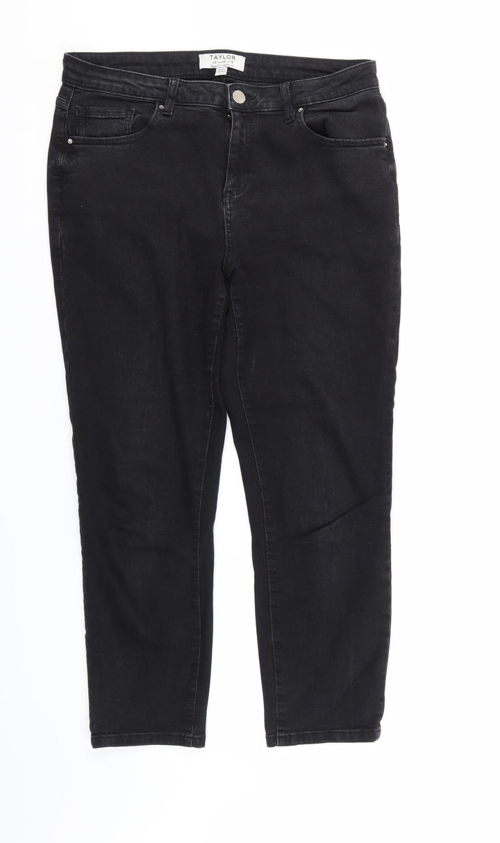 Taylor Womens Black  Denim Straight Jeans Size 8 L28 in