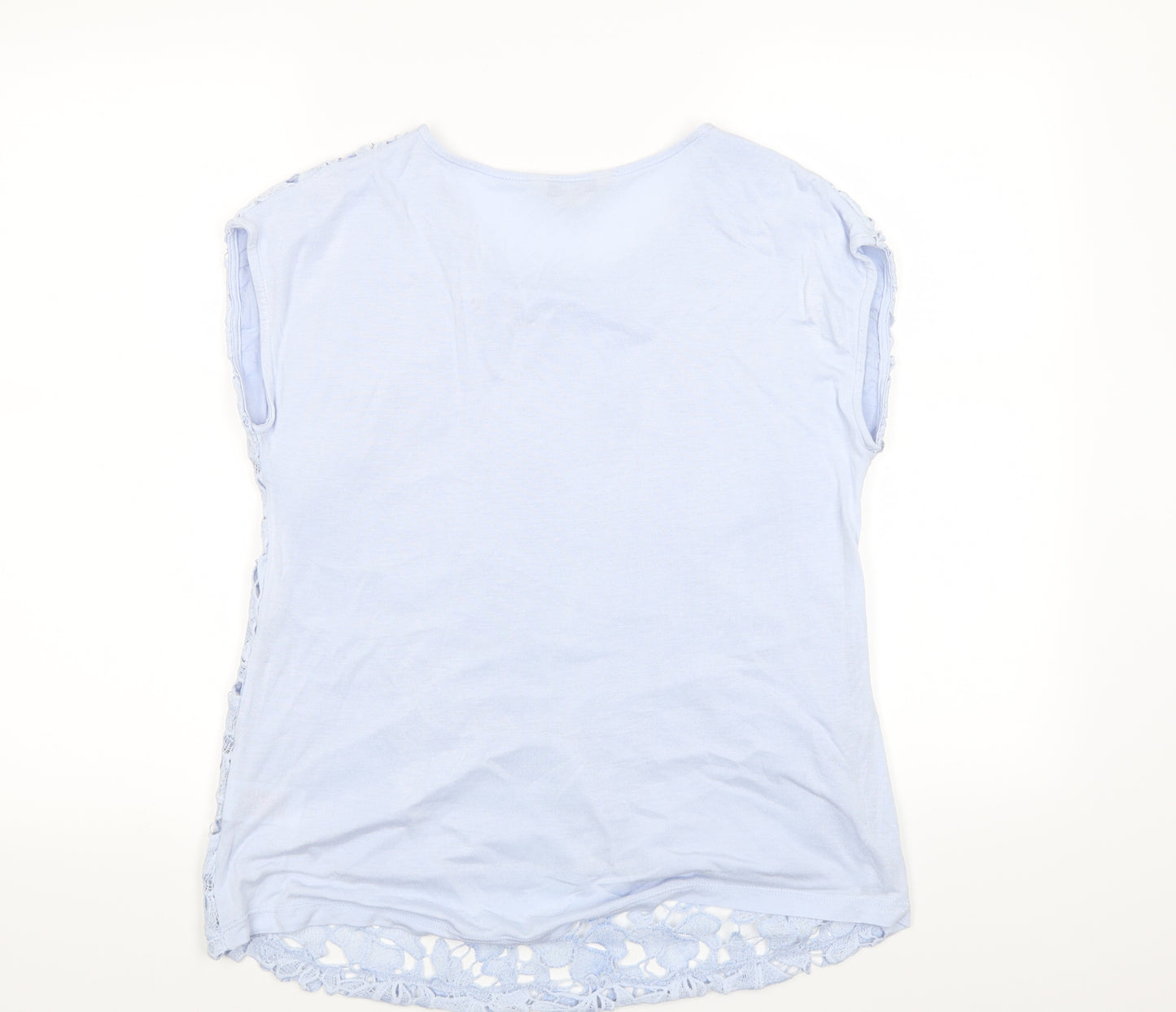 Peacocks Womens Blue Floral  Basic Blouse Size 12