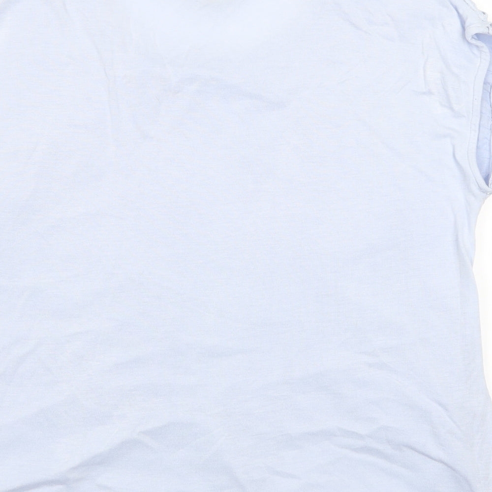 Peacocks Womens Blue Floral  Basic Blouse Size 12