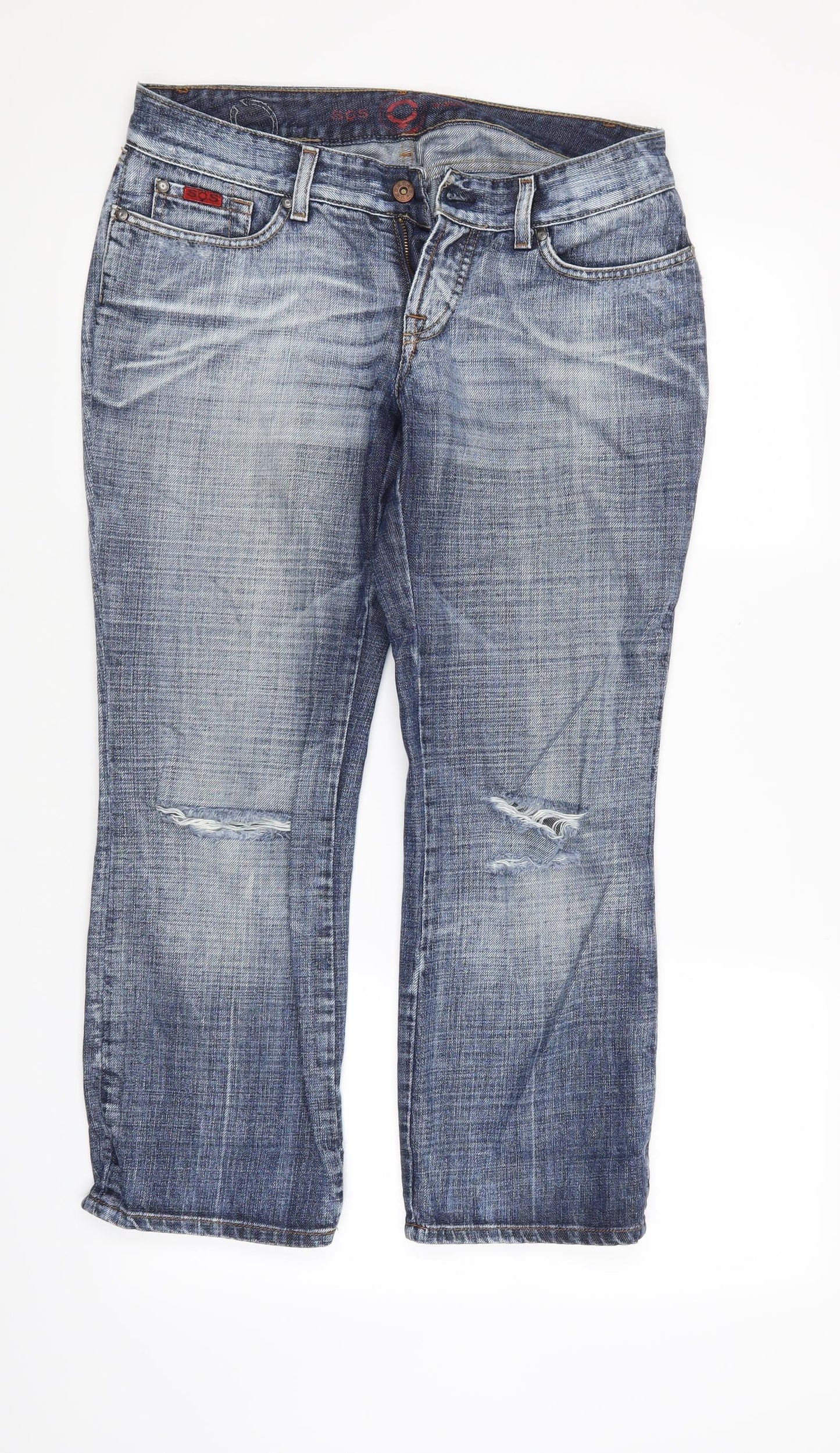 SOS Womens Blue  Denim Cropped Jeans Size 14 L25 in