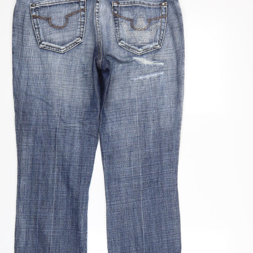 SOS Womens Blue  Denim Cropped Jeans Size 14 L25 in