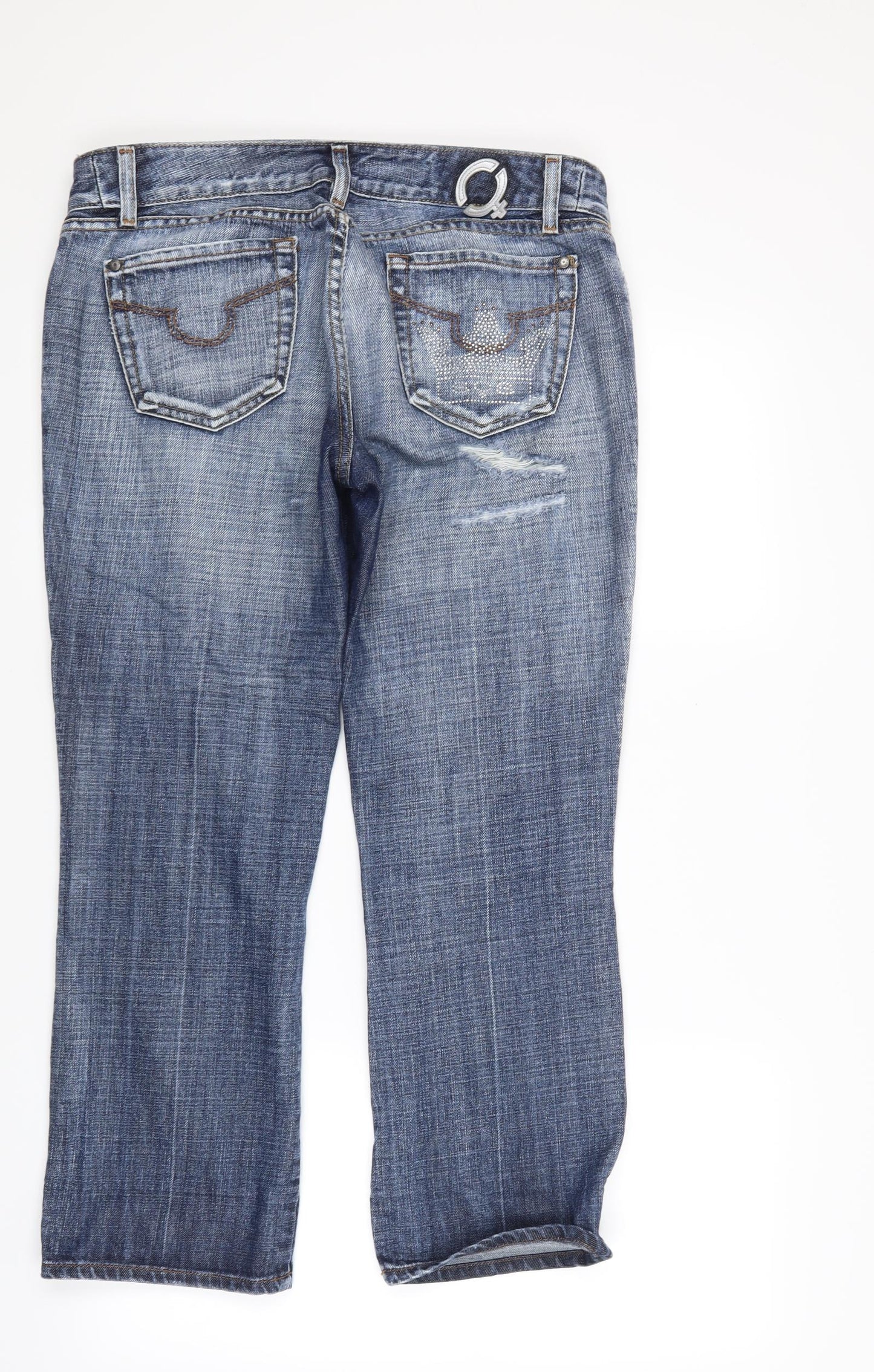 SOS Womens Blue  Denim Cropped Jeans Size 14 L25 in