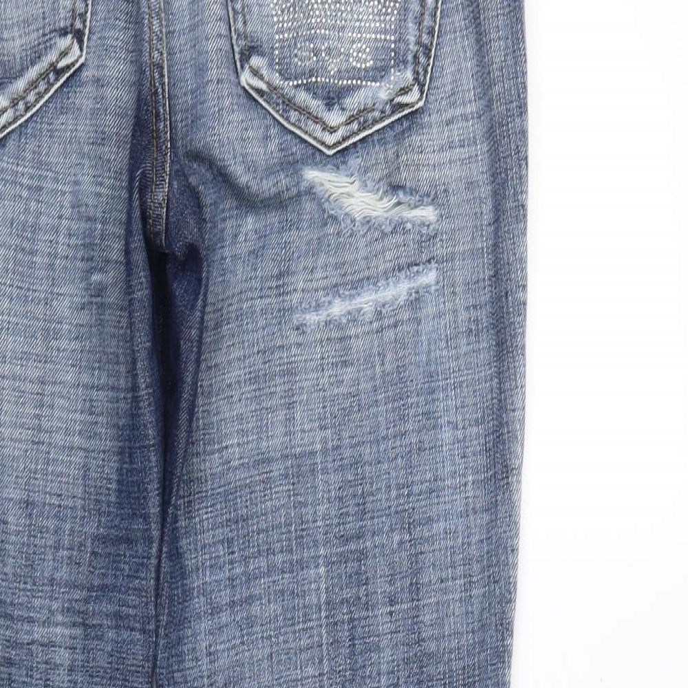 SOS Womens Blue  Denim Cropped Jeans Size 14 L25 in