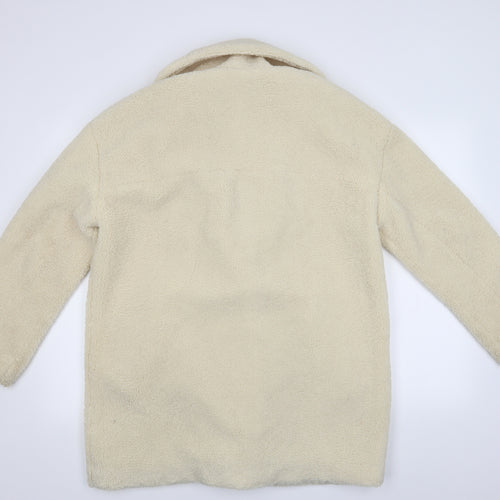 H&M Womens White   Windbreaker Coat Size S  - Sheep Skin Look