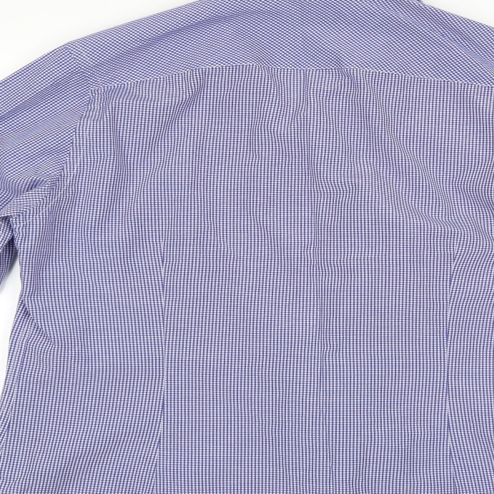 River Island Mens Blue Check   Dress Shirt Size M