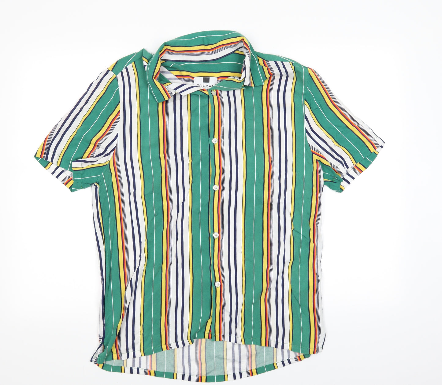 Topman Mens Multicoloured Striped   Button-Up Size M