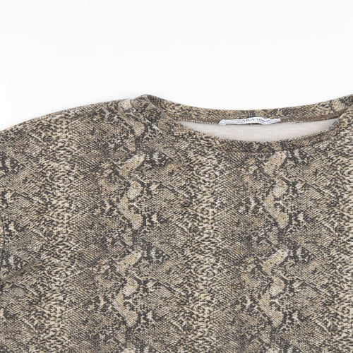 Zara Womens Multicoloured Animal Print  Pullover Jumper Size S  - cropped