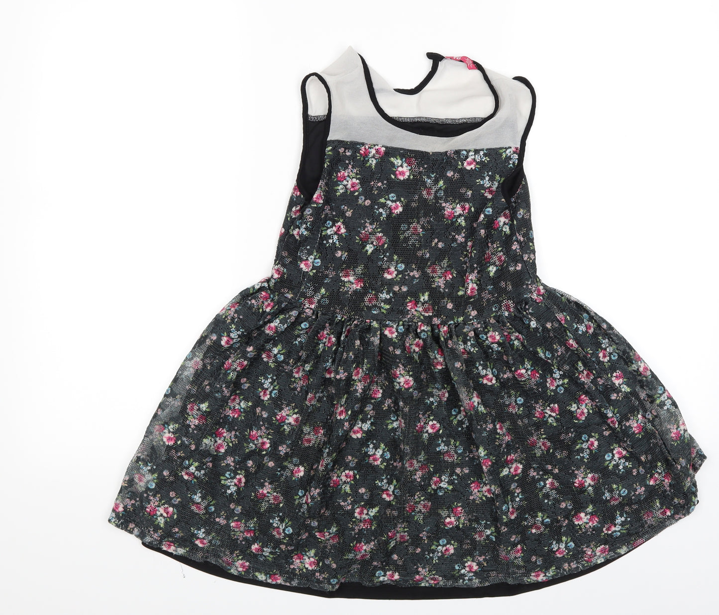 YD Girls Multicoloured Floral  T-Shirt Dress  Size 9-10 Years