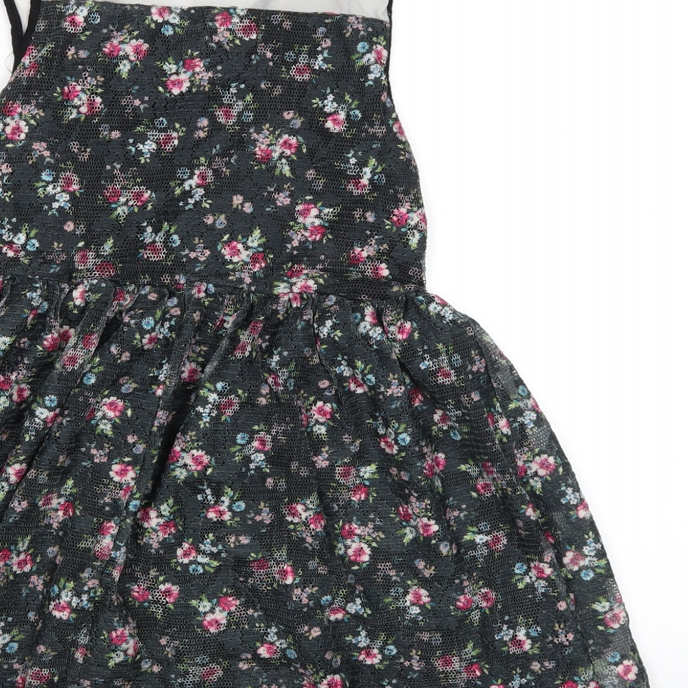 YD Girls Multicoloured Floral  T-Shirt Dress  Size 9-10 Years
