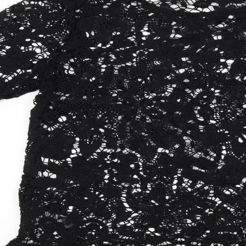 Cellbes Womens Black Floral  Tunic Blouse Size 10