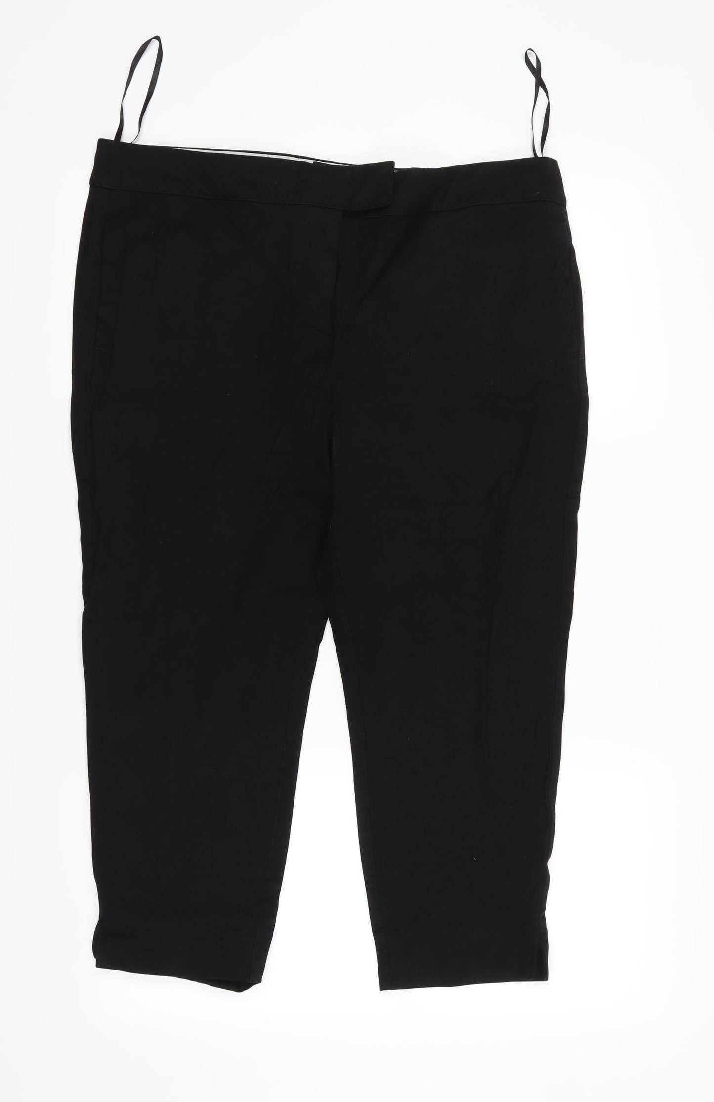 NEXT Womens Black   Cropped Trousers Size 16 L21 in