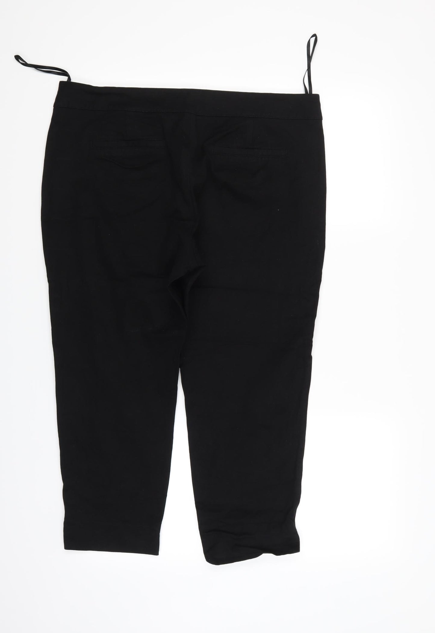 NEXT Womens Black   Cropped Trousers Size 16 L21 in