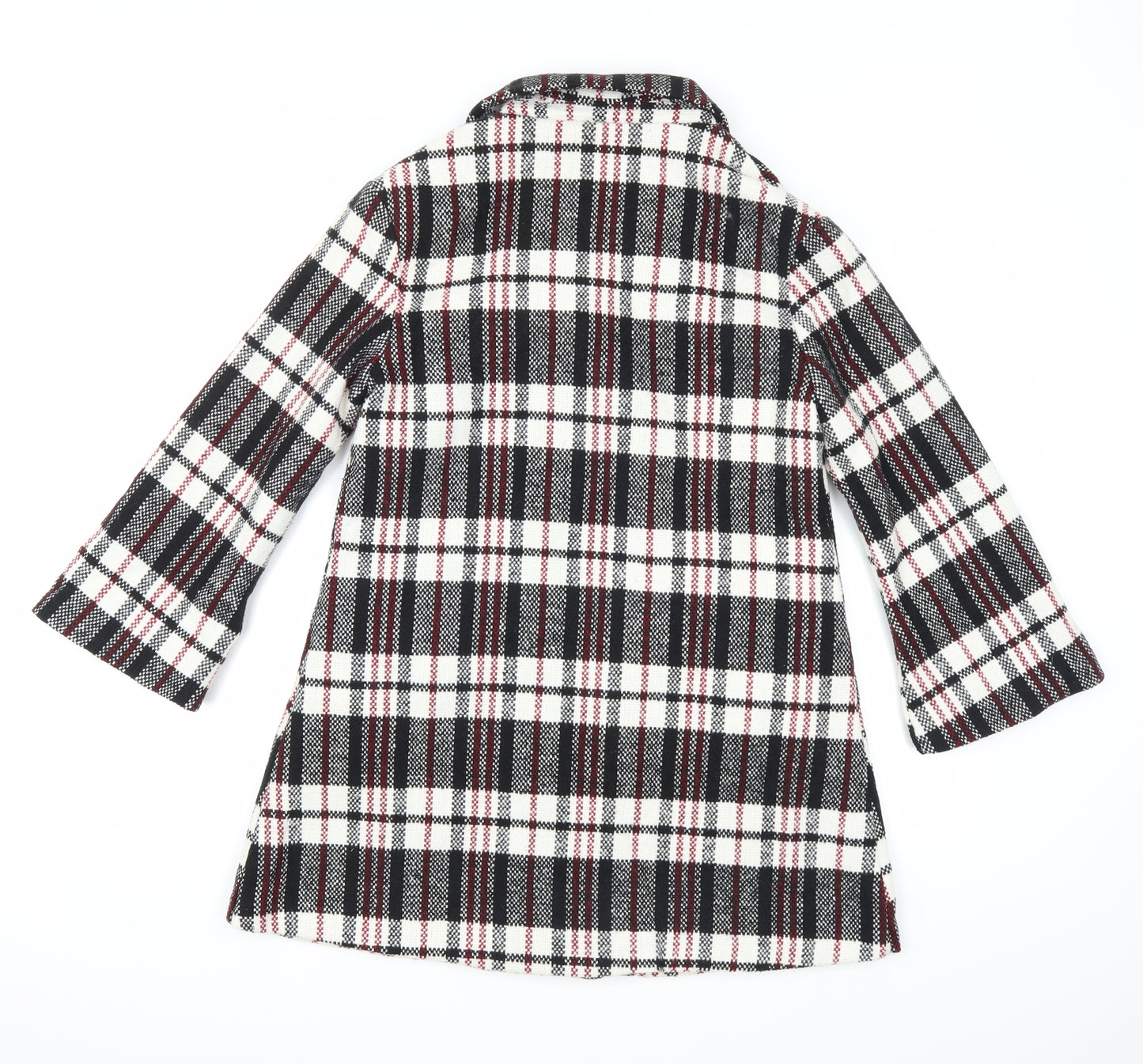 chun mei na Womens White Plaid  Parka Coat Size L