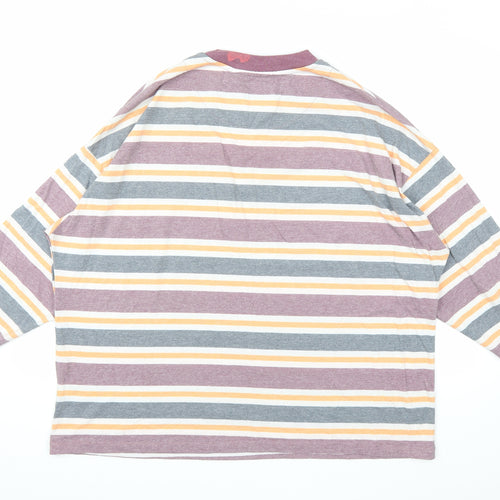 Topshop Mens Orange Striped   T-Shirt Size L