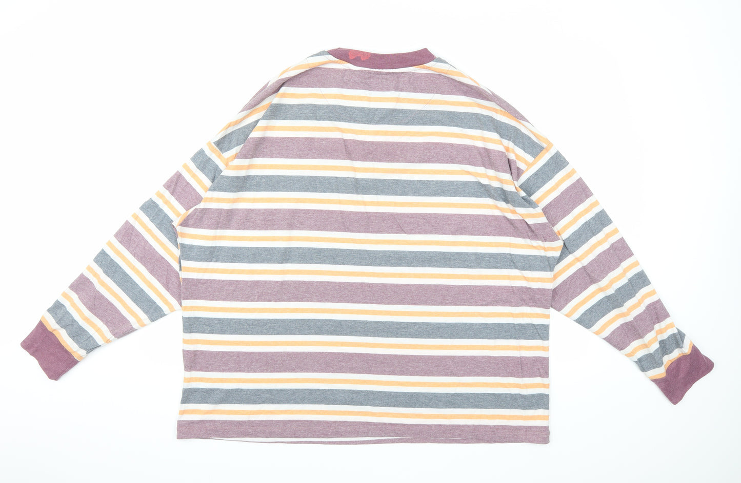 Topshop Mens Orange Striped   T-Shirt Size L