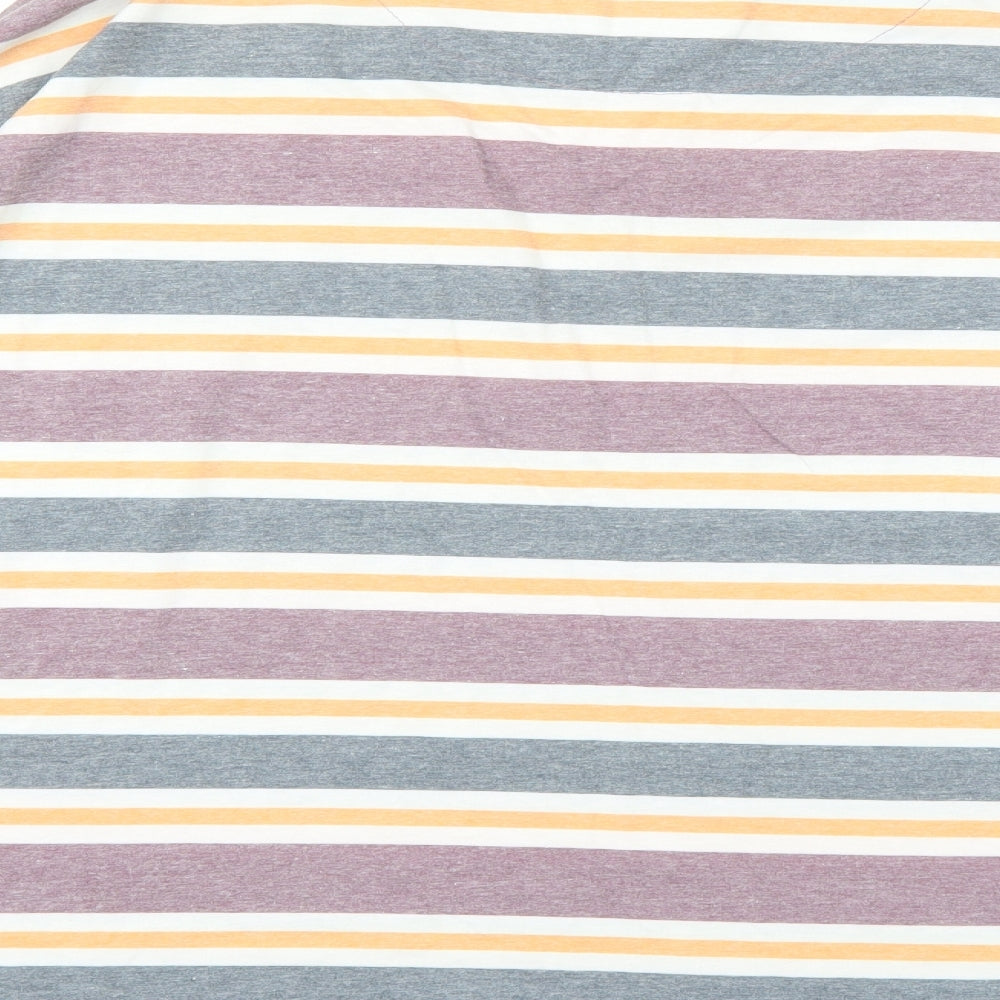 Topshop Mens Orange Striped   T-Shirt Size L