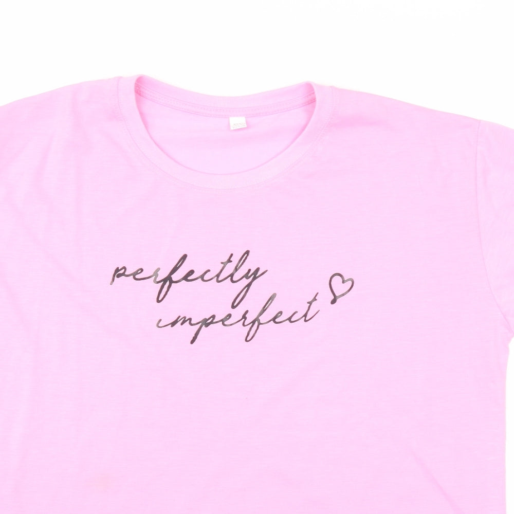 Preworn Womens Pink   Basic T-Shirt Size 3XL