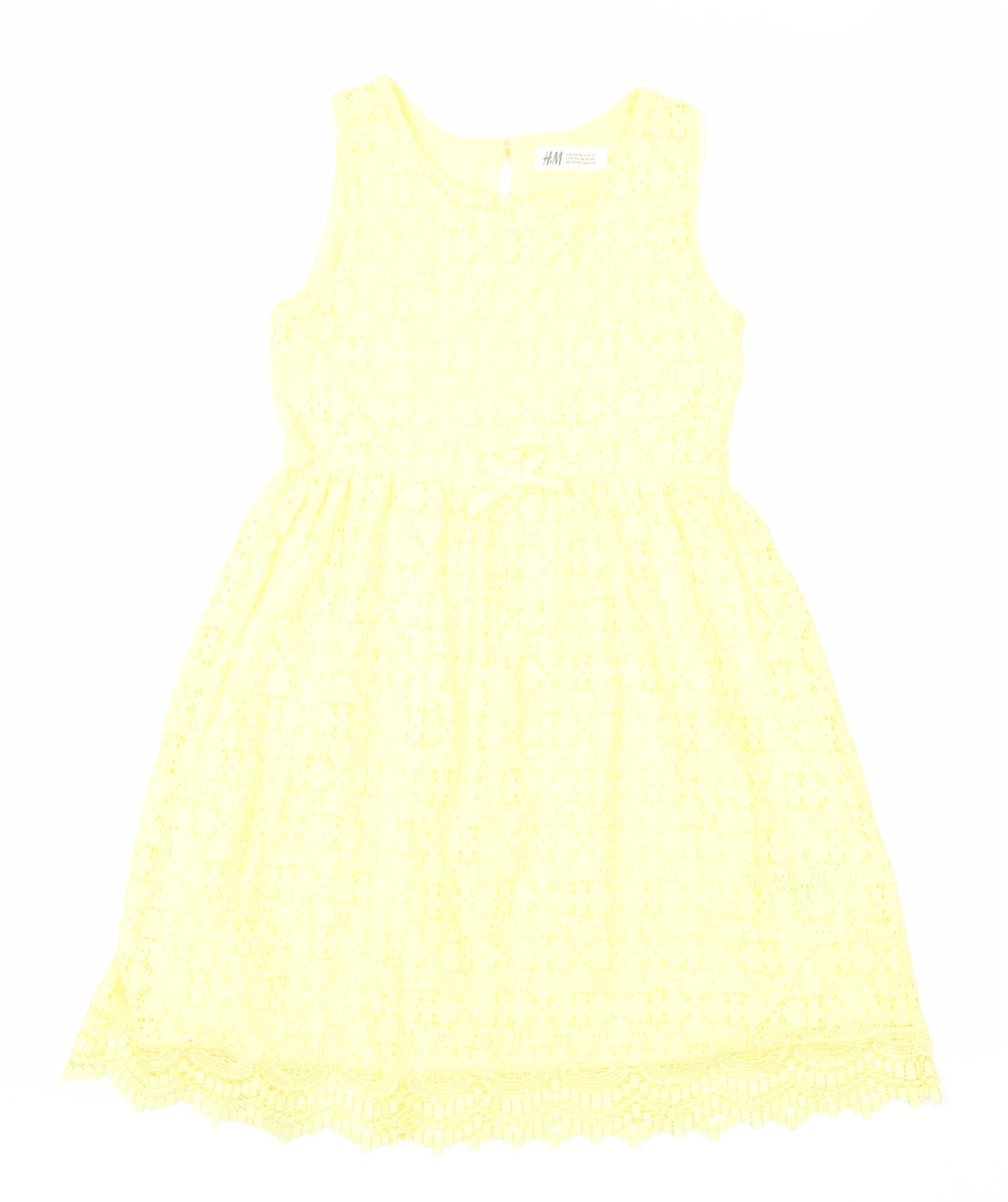 H&M Girls Yellow   Fit & Flare  Size 9 Years