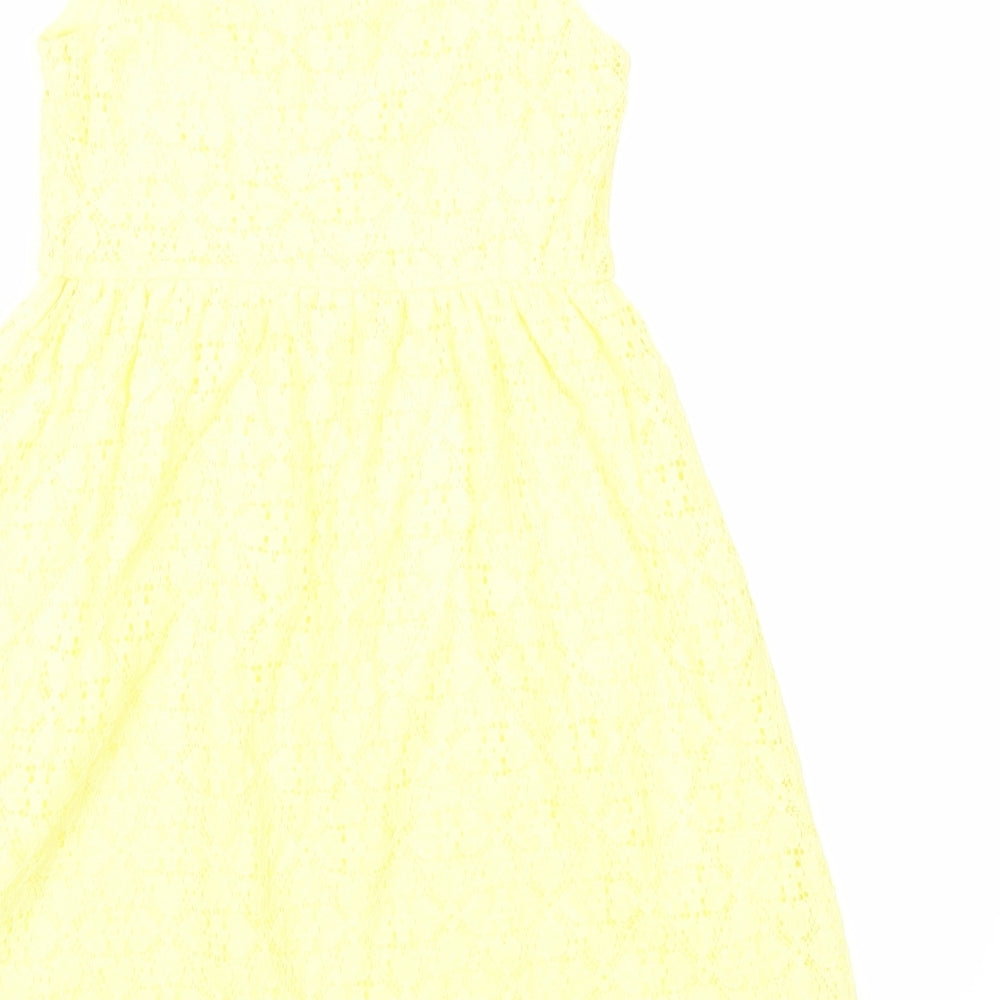 H&M Girls Yellow   Fit & Flare  Size 9 Years