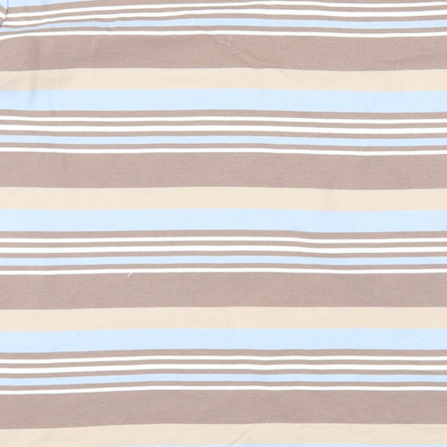 Damart Womens Brown Striped  Basic T-Shirt Size XL