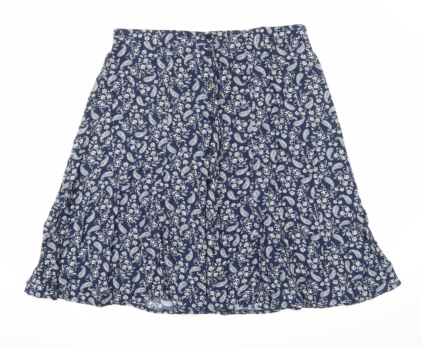 afibel Womens Blue Paisley  Swing Skirt Size 22