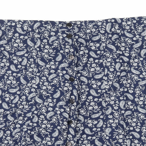 afibel Womens Blue Paisley  Swing Skirt Size 22