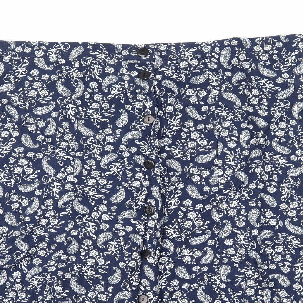 afibel Womens Blue Paisley  Swing Skirt Size 22