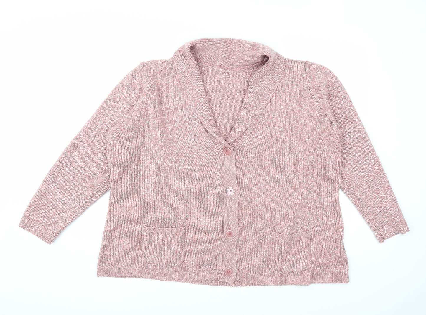 Preworn Womens Pink   Cardigan Jumper Size 2XL