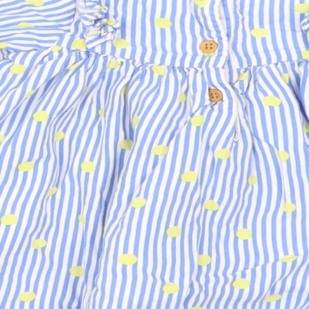 Marks and Spencer Baby Blue Striped  A-Line  Size 3-6 Months