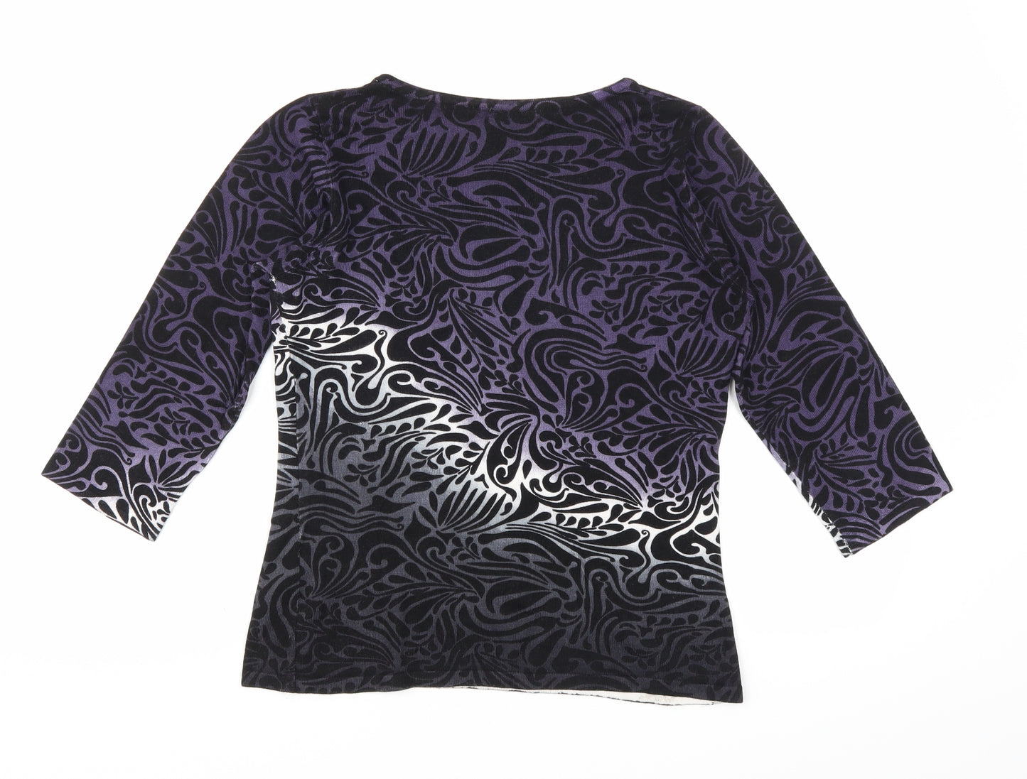 Sky Designs Womens Purple Geometric  Basic T-Shirt One Size  - 1