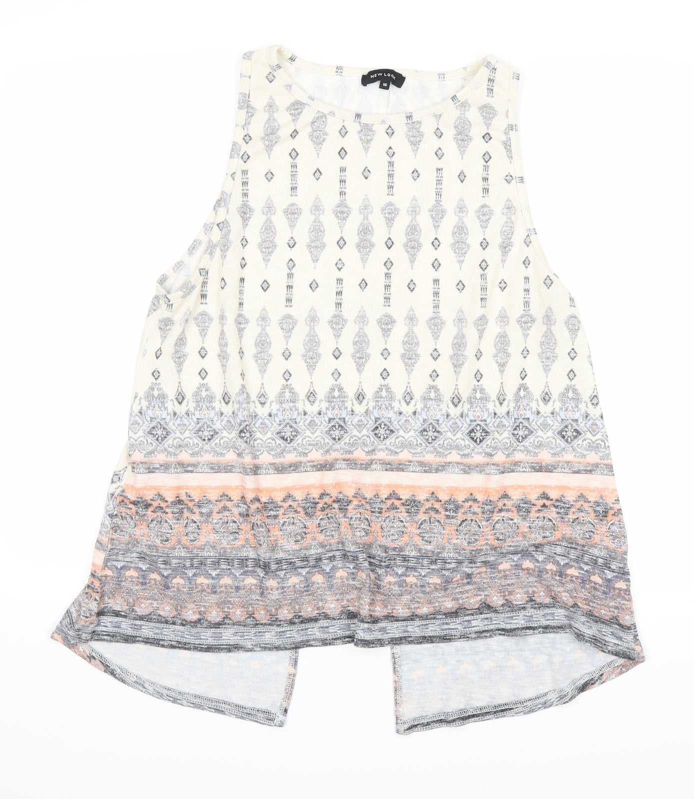 New Look Womens Beige Paisley  Basic Tank Size 16