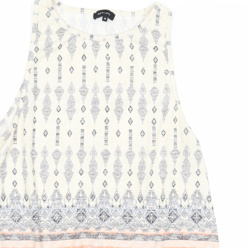 New Look Womens Beige Paisley  Basic Tank Size 16